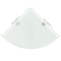 Hoekschap met chromen dragers 25x25 cm glas wit - thumbnail