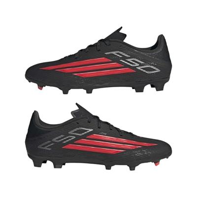 adidas F50 League Gras / Kunstgras Voetbalschoenen (MG) Zwart Rood Donkergrijs
