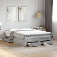 Bedframe met lades bewerkt hout grijs sonoma eiken 120x190 cm - thumbnail