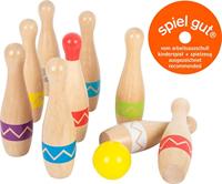 Small Foot - houten kegelspel met zigzag patroon, 11dlg. - thumbnail