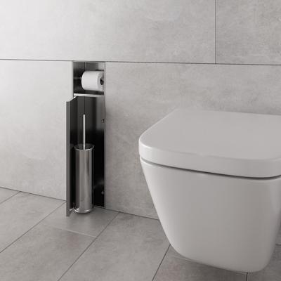 Inbouw Toiletborstelhouder BWS Alfie Met Rolhouder Betegelbaar Geborsteld Staal Inbouw Toiletborstelhouder BWS Alfie Met Rolhouder Betegelbaar Geborsteld Staal