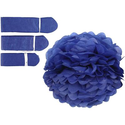 Creativ Company Pompon van papier, d 20+24+30 cm, 16 gr, donkerblauw, 3 stuk/ 1 doos