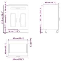 Keuken onderkast Kalmar bewerkt hout betongrijs - thumbnail