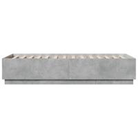 Bedframe met LED-verlichting bewerkt hout betongrijs 100x200 cm - thumbnail