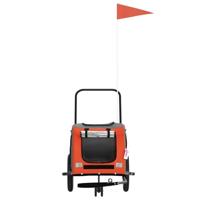 VidaXL Hondenfietstrailer oxford stof en ijzer oranje en zwart - thumbnail