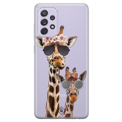 Samsung Galaxy A72 transparant hoesje - Giraffe