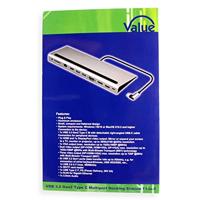 VALUE USB-C Multiport Docking Station, 4K HDMI/DP, VGA, USB, Kaartlezer, PD, LAN, Audio - thumbnail