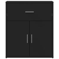 Dressoir 60x31x70 cm bewerkt hout zwart - thumbnail