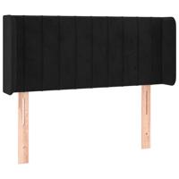 Hoofdbord met randen 103x16x78/88 cm fluweel zwart - thumbnail