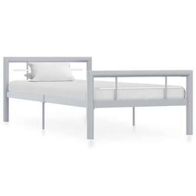 Bedframe metaal grijs en wit 90x200 cm
