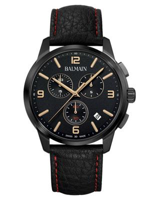 Horlogeband Balmain B74873264 / 1722675 Leder Zwart 22mm