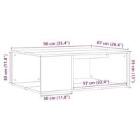 Salontafel 90x67x33 cm bewerkt hout artisanaal eikenkleurig - thumbnail