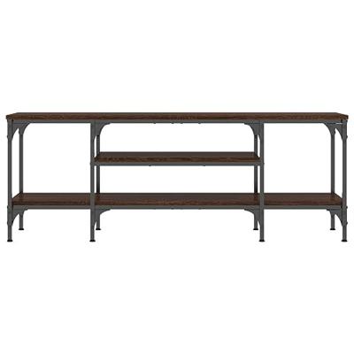 Tv-meubel 121x35x45 cm bewerkt hout en ijzer bruin eikenkleur