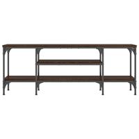 Tv-meubel 121x35x45 cm bewerkt hout en ijzer bruin eikenkleur - thumbnail
