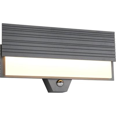 LED Buitenwandlamp 10W Warm Wit 3000K IP65 Bewegingssensor Antraciet Aluminium