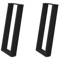 Console tafelpoten 2 st U-vormig 28x(72-73) cm staal zwart - thumbnail