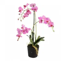 Kunstplant orchidee roze - 3 tak h63.5cm - thumbnail