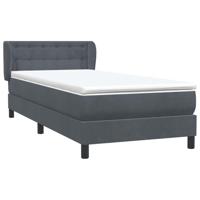 Boxspring met matras fluweel donkergrijs 90x210 cm - thumbnail