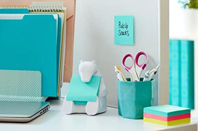 Post-it Super Sticky Z-notes dispenser, beer, voor ft 76 x 76 met 1 blok van 90 blaadjes blauw - thumbnail