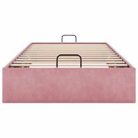Bedframe zonder matras 90x200 cm fluweel roze - thumbnail