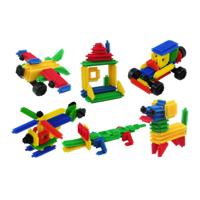 Lobbes Bouwset borstelblokken - 136dlg - thumbnail