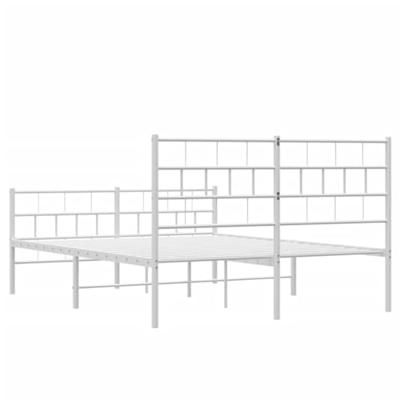 Bedframe met hoofd- en voeteneinde metaal wit 140x190 cm