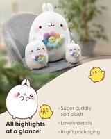 Molang Molang knuffel met bloem - 24 cm - thumbnail