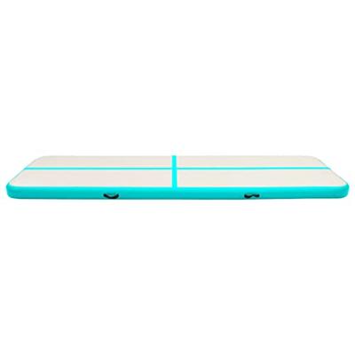 VidaXL Gymnastiekmat met pomp opblaasbaar 800x100x15 cm pvc groen - thumbnail