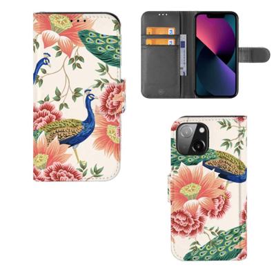 Telefoonhoesje | Met pasjeshouder | voor iPhone 13 Mini Pink Peacock