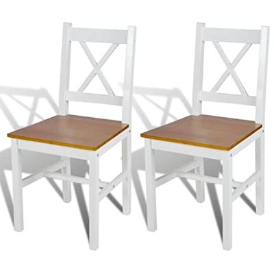 Eetkamerstoelen 2 st grenenhout wit