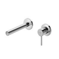 Wastafelmengkraan Hotbath Buddy Inbouw 3+3 Inbouwsysteem 1-hendel Uitloop Recht 17 cm Geborsteld Nikkel - thumbnail