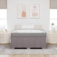 Bedframe met matras Taupe 160 x 200 cm Stof - thumbnail