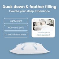 VidaXL Hoofdkussen met kussen 2 pcs wit 80 x 80 cm veren - thumbnail