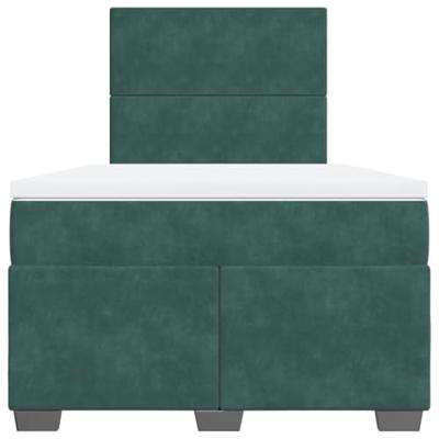 Boxspring met matras fluweel donkergroen 120x190 cm