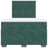 Boxspring met matras fluweel donkergroen 120x200 cm - thumbnail