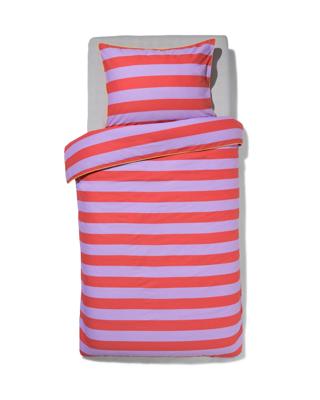 HEMA Kinder dekbedovertrek zacht katoen 140x200 streep lila (lila)