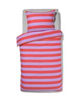 HEMA Kinder dekbedovertrek zacht katoen 140x200 streep lila (lila) - thumbnail