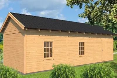 Tuindeco Hamar XL Overkapping type 8 990x445 cm Lariks/Douglashout blank- Zadeldak- Onbehandeld lariks Douglas hout- Tuindeco