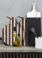 J-Line snijplank Rond Streep Marmer - steen - wit|bruin - thumbnail