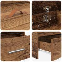 Opbergbedframe met hoofdeinde Oud Hout 90 x 200 cm Bewerkt hout - thumbnail