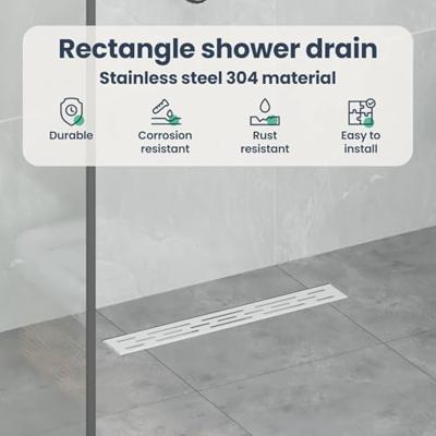 VidaXL Doucheafvoer met lijndesign zilver 60 cm roestvrij staal 304