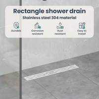 VidaXL Doucheafvoer met lijndesign zilver 50 cm roestvrij staal 304 - thumbnail