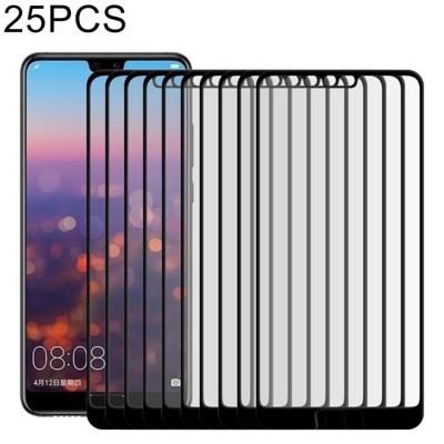 25 stuks 9u Silk print Full Screen volledige getemperd glas film voor Huawei P20