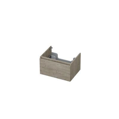INK - Onderkast 1 Lade Greeploos met Houten Keerlijst - 600x450x350 Mm - Greige Eiken