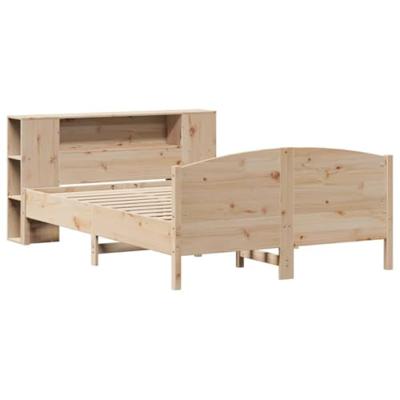 Bed met boekenkast zonder matras massief grenenhout 140x190 cm - thumbnail