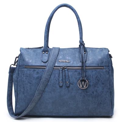 Trendy PU handtas schoudertas FABIANA D. Blauw
