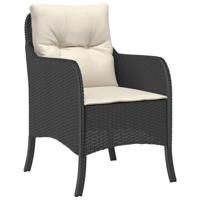 5-delige Tuinset met kussens poly rattan zwart - thumbnail