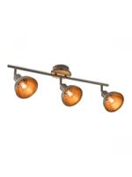 Landelijke LED Opbouwspot Denver - Naturel - 58/10.5/24cm - Dimbaar - plafonniere gemaakt van hout en metaal - inclusief LED lichtbron - E14 fitting - 4W - 400lm - 2700K - warm wit licht - thumbnail