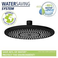 Wenko Regendouchekop Watersaving (Zwart, Ø 22,5 cm) - thumbnail