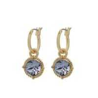 Biba Hang Oorbellen Goud met Swarovski Steentje Lt. Sapphire - thumbnail